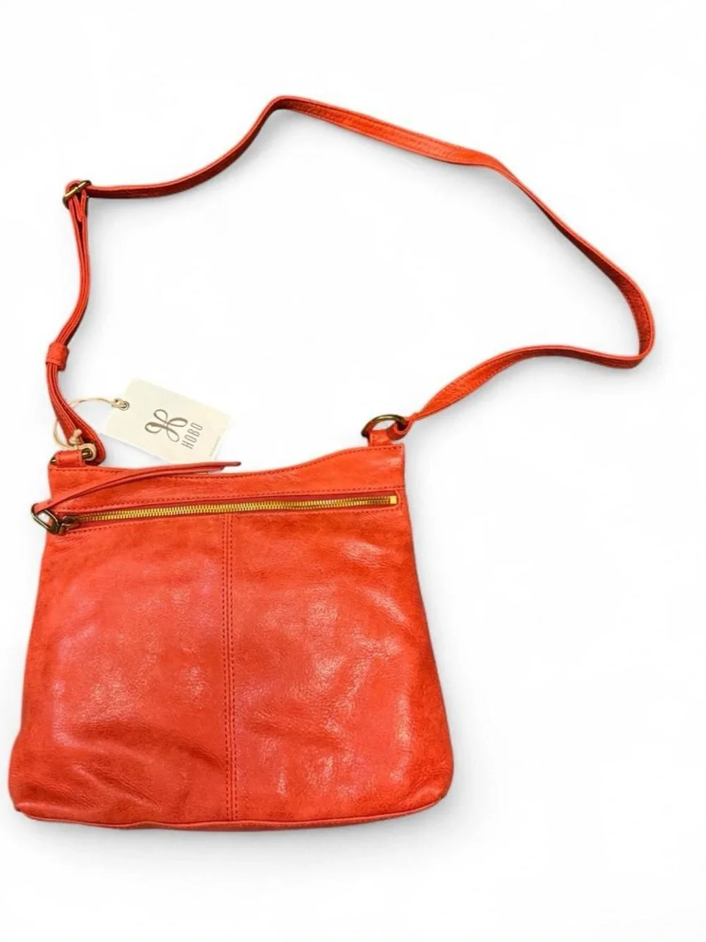 HOBO Slim Leather Crossbody Bag - Bright Orange